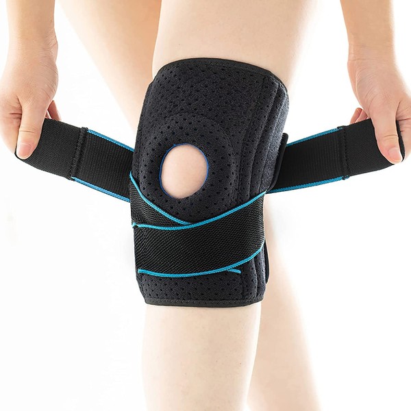TOOSOAR Knee Support Men and Women, Knee Support with Patella Gel Pads & Spring Side Stabilisers, 45-60 cm, Relieves Knee Pain, ACL, Meniscus Tear, Arthritis