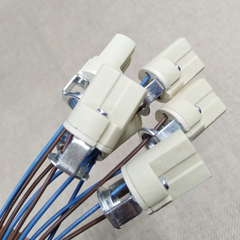 6pcs G9 Base Socket Ceramic Lamp Holder Halogen Lamp Holder