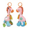 Infant Stroller Rattle Bell with Teether Mirror Cute Giraffe Plush