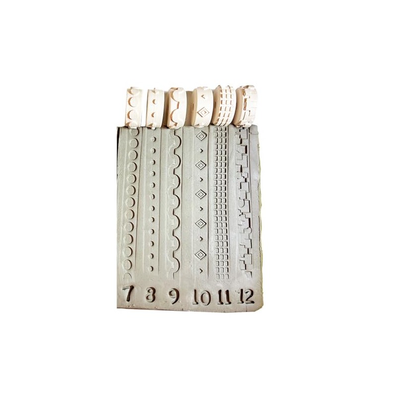 POTT'R 6 x Potter’s 12mmx25mm Border Texture Pattern Roller Stamps