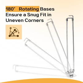 Sissatthai 4Pcs Rv Fridge Bars Adjustable Rv Refrigerator Bars Tension Rods 12.4-22.5 Inches, Stainless Steel Camper Fridge Accessories Bar for Cabinet Kitchen Travel