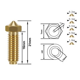 TMYPN 20PCS Brass Volcano Nozzle Kit for Anycubic Kobra 2, Kobra 2 Pro, Kobra 2 Plus, Kobra 2 Max, Kobra 2 Neo 3D Printer (0.4mm Nozzles * 8 and 0.2mm/0.6mm/0.8mm/1.0mm Nozzles * 3)