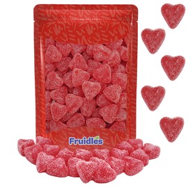 Fruidles Sour Cherry Hearts Jelly, Delicious Gummy Candy, Fun and Festive Holiday Snacking, Party Favor (1 Pound)