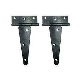 HLMOptimo Heavy Duty T Hinge Tee Hinge T Strap Hinge Shed Hinge Gate Hinge Barn Hinge Fence Hinge Door Hinge Wrought Rustproof All Size Black (2, 6 )