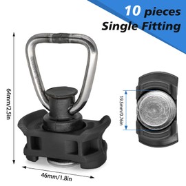 Forhandy Pack of 10 Airline Rail Accessories Plastic Airline Rail Fitting, Airline Fitting for Safe Lashing, Charging 800 kg/daN