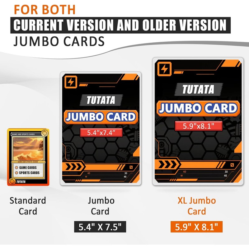 Jumbo Card Sleeves Big Card Protector Sleeves for 3 Ring