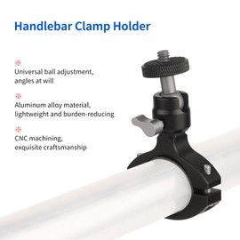 Mechrig Bike Camera Handlebar Mount Motorcycle Pole Mount with 360° Ballhead Aluminum Handlebar Holder Compatible with GoPro/Insta360/AKASO/DJI Osmo Action Cameras