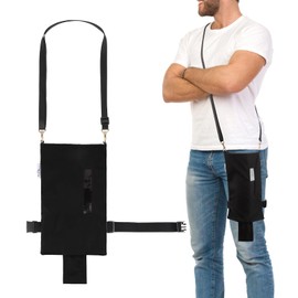 JISUNZON Urine Drainage Bag Holder - Privacy Covers for Wheelchairs Bed Rails Scooters - Conceals Catheter Line Nephrostomy Pouches - Clear Window Small Pocket - Durable Hooks (Black)