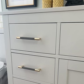 Gutuwellea 12 Pack 3 3/4 Inch 96 mm Gold and Grey Cabinet Handles Cabinet Pulls Aluminum Handles Knurled Drawer Pulls Oxidation Finish with Diamond Pattern 5" Length (3.75" Hole Center)