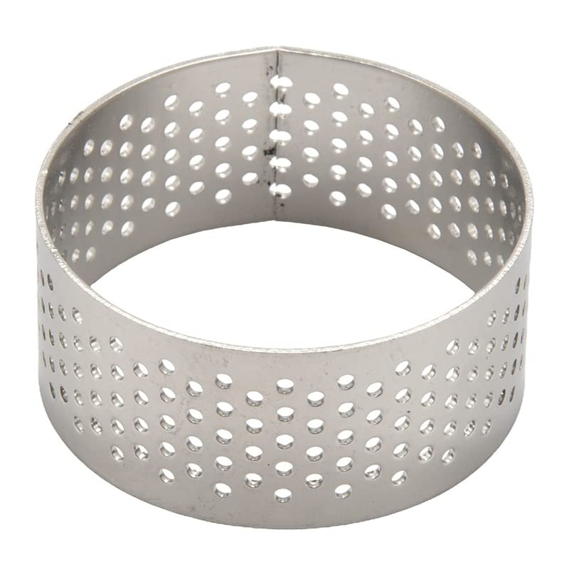 Giyofom 10Pcs 4.5cm Round Stainless Perforated Seamless Tart Ring Quiche