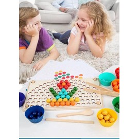 HAPPYTOYSMX | Arcoiris de Bolitas | Juguetes Didácticos Ideal en la Estimulación Temprana para Bebe | Juguetes para Niña - Niño | Juguete Educativo de Madera