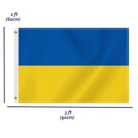2×3 FT Ukraine Flag,Medium 60×90 CM Ukrainian Outdoor Banner,100D Decor,Doube Side Printing For Patio Garden With Brass Gromment