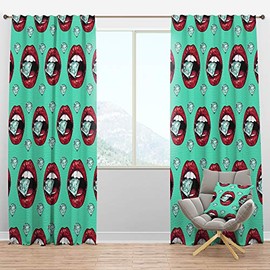 DesignQ Curtains 'Bright Lips Holding A Sparkling Brilliant' Curtains for Bedroom, Curtains for Living Room, Curtains & Drapes - Thermal Insulated - Single Panel- 52x95