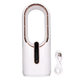 Ventilador de Escritorio, Mini Ventilador sin Aspas con 3 Velocidades de Enfriamiento Ventilador Control Táctil Silencioso Ventilador Carga USB Portátil para Oficina Dormitorio