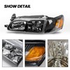 YLT AUTO 4PCS Black Clear Headlights and Corner Lamp Compatible