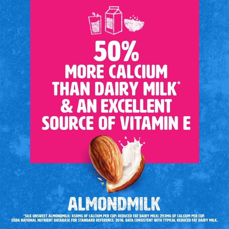Silk Shelf-Stable Almond Milk, Unsweetened, Dairy-Free, Vegan, Non-GMO Project Verified,