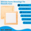 10 Pack Silicone Foam Dressing with Border, 3x3 Inch Bandage