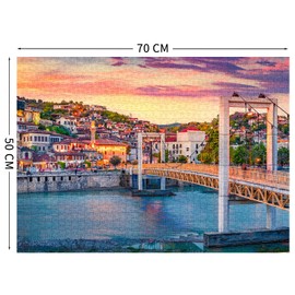Puzzle 1000 Pieces, Adult Puzzle, A Challenging Puzzle, Puzzle Games for the Whole Family, Gifts for Women, Gifts for Men, Theme: Amazing View of Berat Town