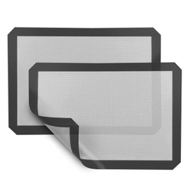 2 Pack Extra Large Silicone Baking Mat (19'x27') with Measurement Indicators, Non-Slip Surface, and Pastry Mat Sheet for Dough Rolling - Perfect for Creating Cookies, Macarons, and Bread