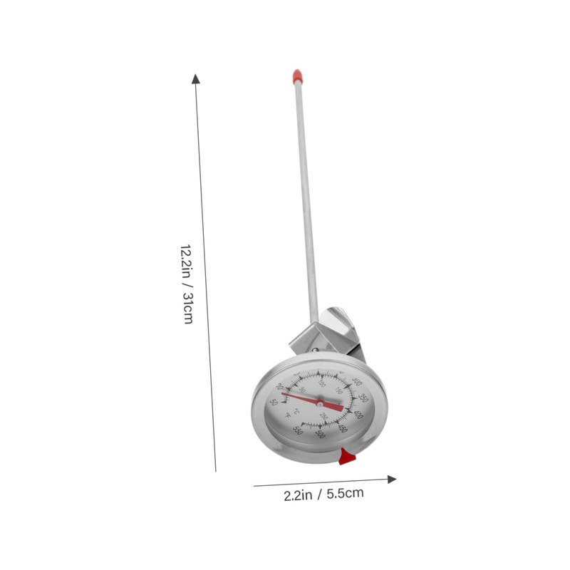 ABOOFAN 1pc Stainless Steel Barbecue Thermometer Long Dial Food Thermometer