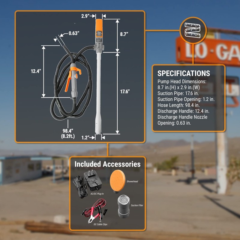 TERA PUMP Liquid-Fuel Transfer Siphon - Electric or DC Inverter