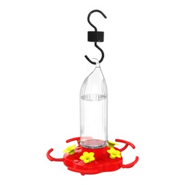 Leak Proof Hummingbird Feeder,Hangable Outdoor Bird Feeder 470ml | Garden Decoration with Ant-Proof Hook 5 Ports Hummingbird Feeding Bottle for Birdwatching Enthusiasts Deck Porch Window Indoor Backya