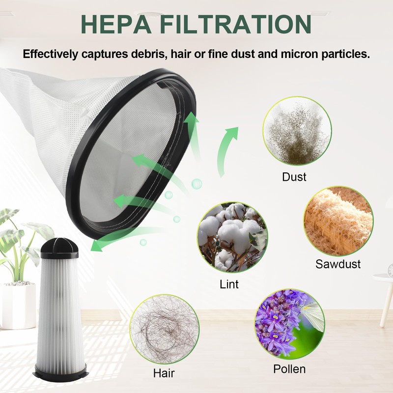 2KE2105000 HEPA Cloth Bag Liner and 2KE2110000 Replacement Filter Fit