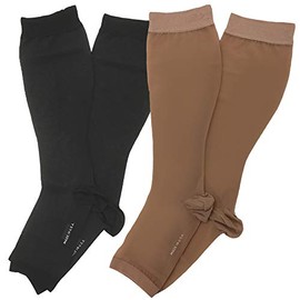 Medical Elastic Stockings rekkusufitto rxfit Thick Socks without toe Medium Pressure Large Black 1103 