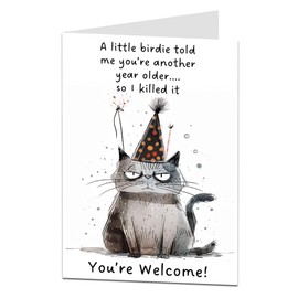 Funny Birthday Card For Men & Women Adult Greeting Joke A Little Birdie Design Perfect For Friends & Family 30th 40th 50th 60th 70th