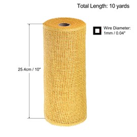 MECCANIXITY PP Burlap Mesh 10 Inch x 10 Yard Wrapping Ribbon for Home Outdoor Wreath Decoration, 1 Roll Gold