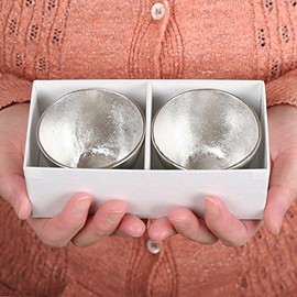 Tin Guinomi, Nousaku Inokuchi, 100% Real Tin, Set of 2, Tin