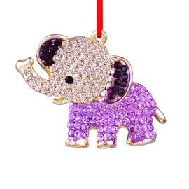 PETCEE Elephant Christmas Ornaments 2024 Metal Baby Elephant Hanging Ornaments Christmas Tree Decorations Purple Christmas Elephant Ornaments Elephant Keepsake Gifts for Kids Boys Baby Newborn