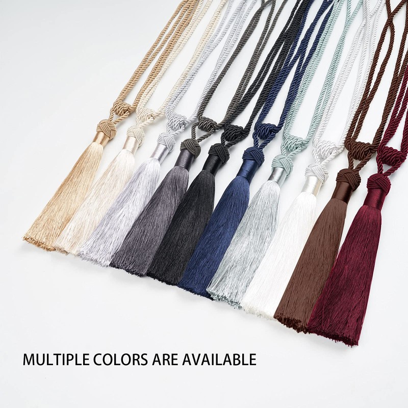 Pretty Jolly 2 Pack Long Tassel Curtain Tiebacks Handmade Braided