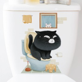 Fujitoya Toilet Wall Decor, Plants, Cats, Scandinavian Wall Decor, DIY, Interior