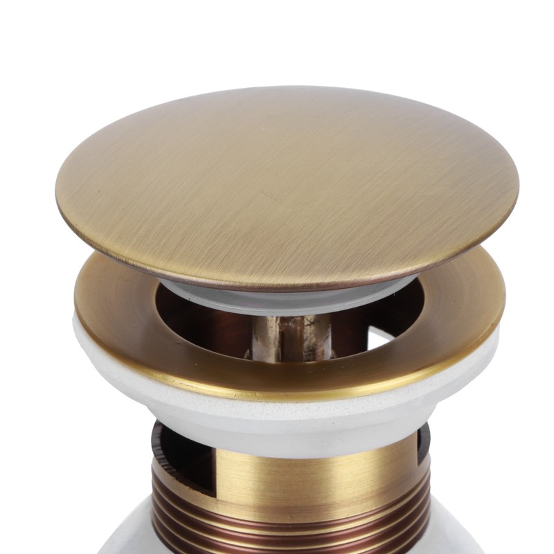 Brass Popup Drain Stopper Bathroom Basin Sink Draining Without Overflow