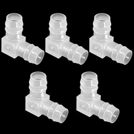 ANPTGHT 5/16" Hose Barb 90 Degree Elbow L Fitting, Equal Barbed Joint Splicer Mender Adapter Union Adapter for Boat Aquarium Fuel Gas Liquid Air (Pack of 5)