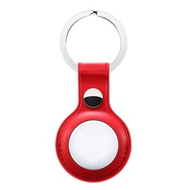 Yiunssy Protective Case for Airtag (2021), Key Ring Anti-Scratch Leather Case, Location Tracker Cover, Shockproof Protective Cover, Protective Case Accessories, Compatible with Airtag (Red)