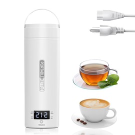 Electric Kettle Travel Portable, 500mL & 304 Stainless Steel With 4 Preset Thermal Control, Tea Coffee Kettle, Auto Shut-Off With Boil Dry Protection (White)