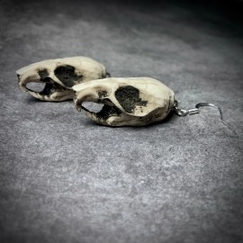 Raven Ranch Studio Rat Skull Resin Replica Bone Jewelry Earrings - Faux Taxidermy Art Gothic Dangle