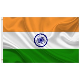 Second Ave India Flag 5ft X 3ft Large with Brass Eyelets Indian National Sports Cricket Party Celebration Banner Flag