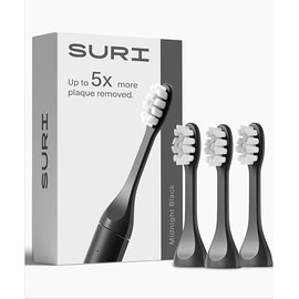 SURI - Cabezales de cepillo para polvo de dientes eléctricos reciclables a base de plantas, cabezales de repuesto de larga duración, solo compatible c