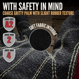 Cestus HandMax Series, Heavy Duty Work Gloves Men, High Abrasion Resistance for Construction, Roofing, HVAC, Framing (Hi-Vis, X-Large)