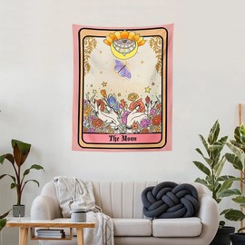 Tapiz de tarot para colgar en la pared con forma de astrología y adivinación para habitación (luna, 60 pulgadas de largo 51 pulgadas de ancho)