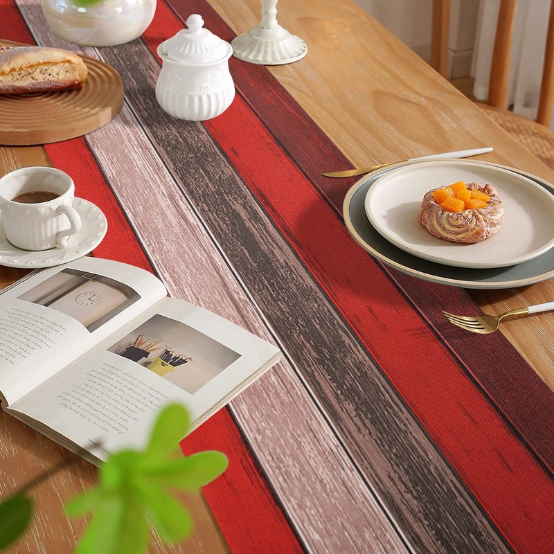 Hanrunsi Red Table Runner 33 X 183 cm Rectangle Coffee