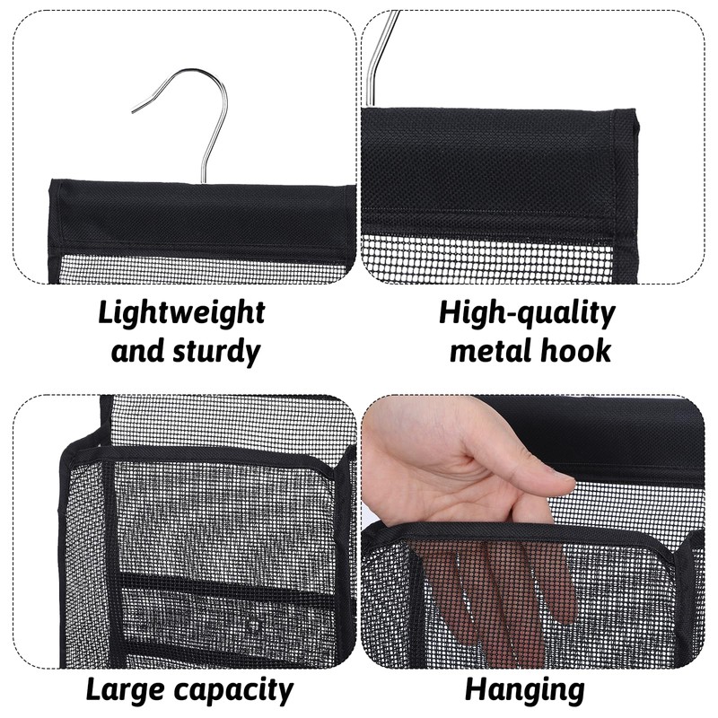 Xelsluthe MesMesh Shower Caddy Hanging Organizer With Hooks, PVC Bathroom