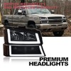 CNNELL LED Bumper Headlight Lamps Compatible with 2003-2006 Chevy Avalanche