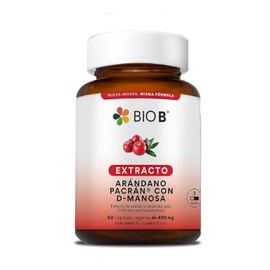 BIO B | Extracto de Arándano 60 cápsulas veganas con D-Manosa | Salud Urinaria | Extracto de Arándano Pacran® | D manosa y Vitamina C.