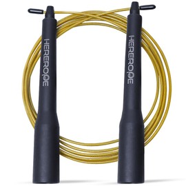 Speed Jump Rope for Men Women, Hererope Speed Rope With 2 Cables, Dual Bearing System, Adjustable Jump Rope for Boxing, CrossFit, HIIT & Strength TrainingDouble Unders, Fitness Workouts Training