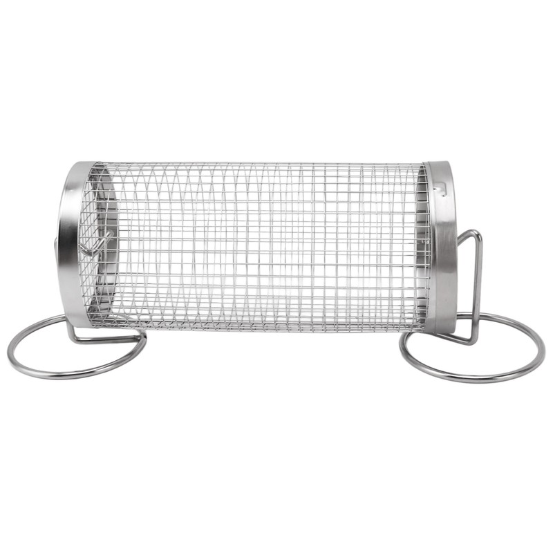 BBQ Net Tube Rolling Grilling Basket Stainless Steel Wire Mesh