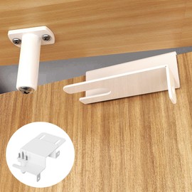 RIAUOR Child Safety Door Top Lock - Adjustable Child Proof Door Top Lock Based On Door Frame Thickness, Top Door Lock Designed For Child Safety At Home, Lock And Unlock from Both Sides (White, 1 Pcs)